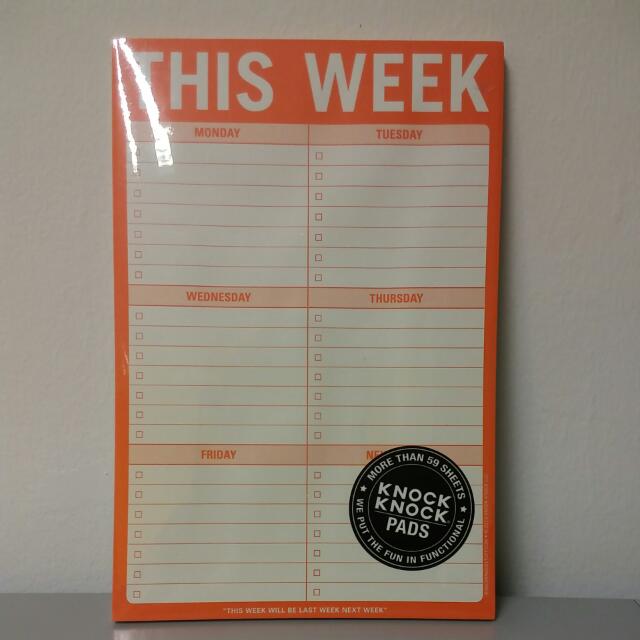 Knock Knock Pads This Week Pad Books Stationery Stationery