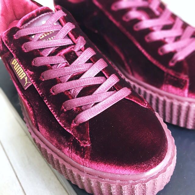 Puma fenty burgundy slides discount