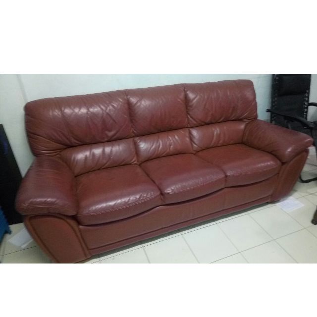 Used Leather sofa, Furniture & Home Living, Furniture, Sofas on Carousell