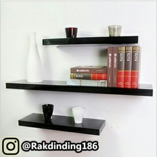 3 Rak Dinding Minimalis Gantung Melayang Kayu Uk 40 30 20 X 10 Cm Perabotan Rumah Di Carousell