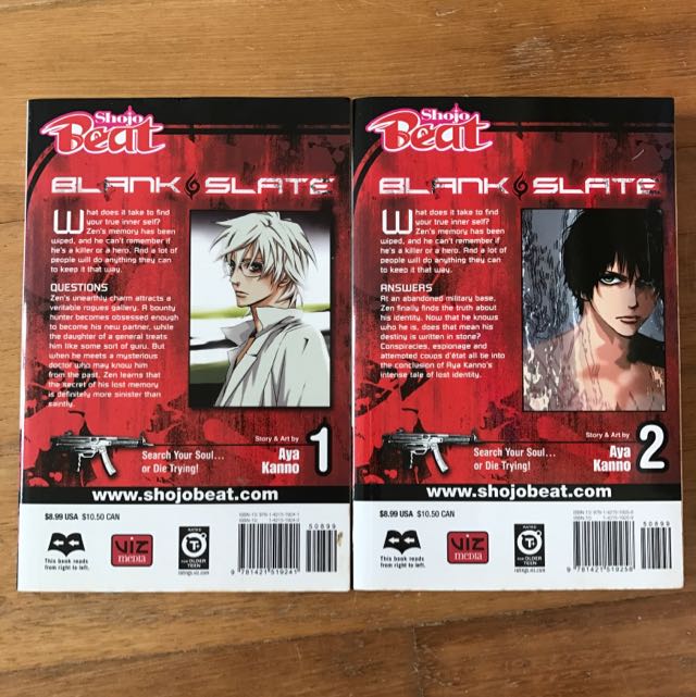 4 Manga Books Blank Slate By Aya Kanno Samurai Champloo By Masaru Hotsubo Manglobe Books Stationery Comics Manga On Carousell