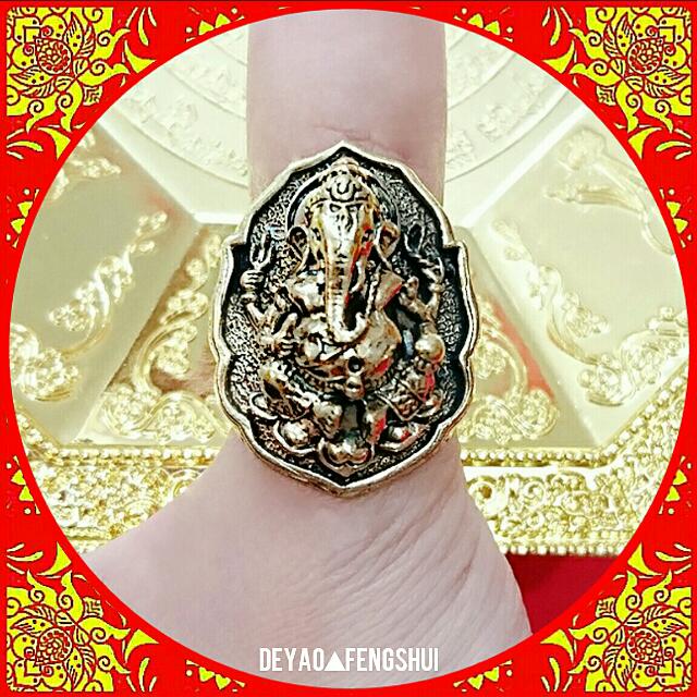 Gold ring with best sale lord ganesha