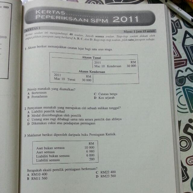 Kertas Soalan Peperiksaan Spm Tahun Tahun Lepas 2009 2015 Prinsip Perakaunan Textbooks On Carousell