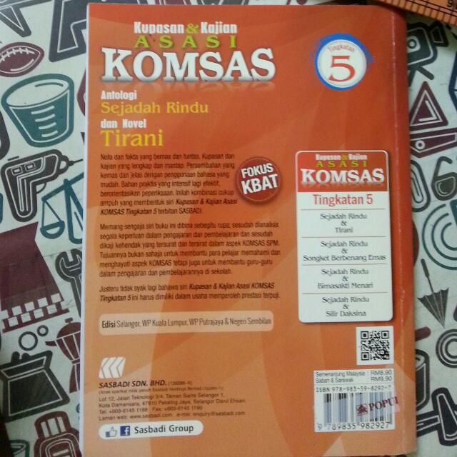 Komsas Tingkatan 5 (SPM)  Antologi Sejadah Rindu & Novel Tirani