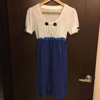 《2手商品》藍色後綁帶洋裝