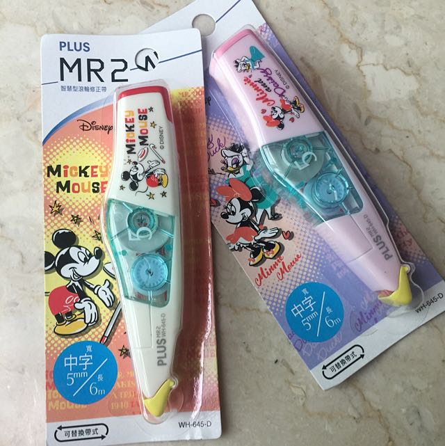 Bn Limited Edition Plus Mr2 Disney Mickey Minnie Winnie Monsters Whiper Correction Tape Refills Books Stationery Stationery On Carousell