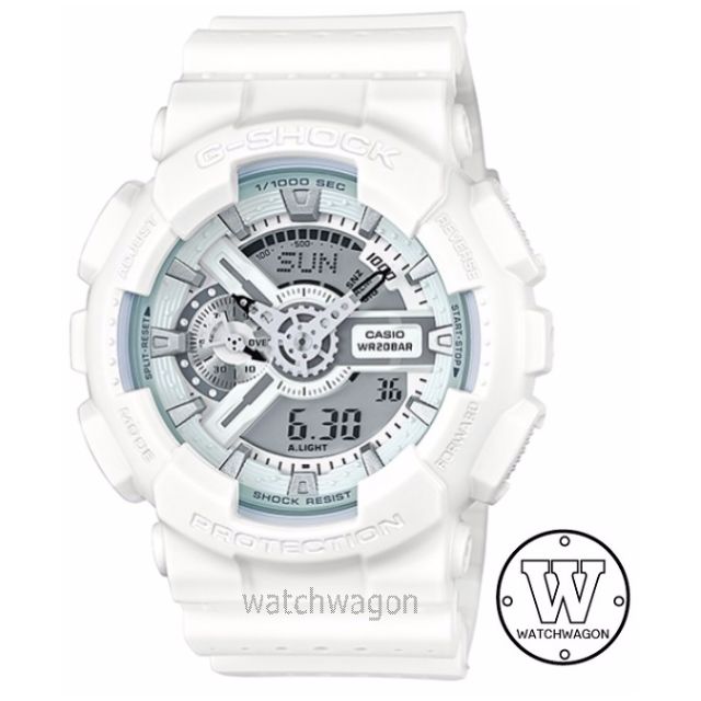 Casio G Shock GA 110LP 7A White Perforated Resin Band Analog Digital Gents Watch GA 110