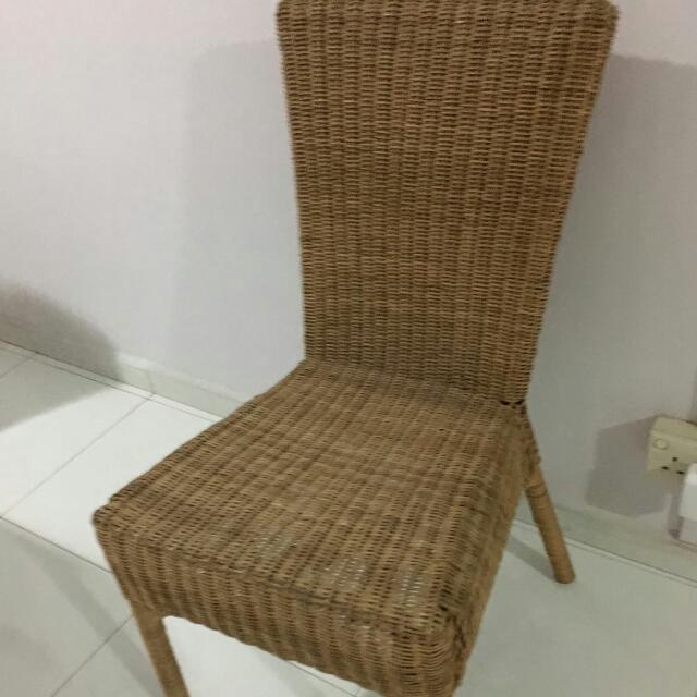 IKEA Wicker Chair, Furniture & Home Living, Furniture, Chairs on Carousell