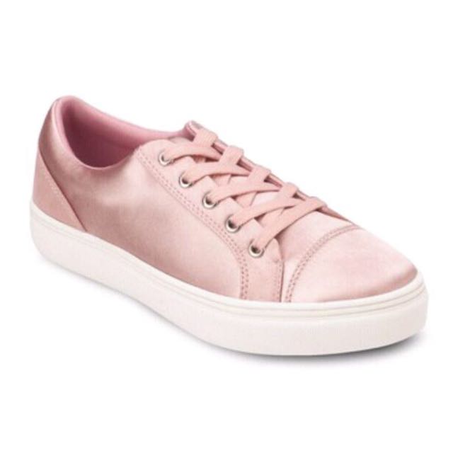 LF zalora Pink Satin Lace Up Sneakers 