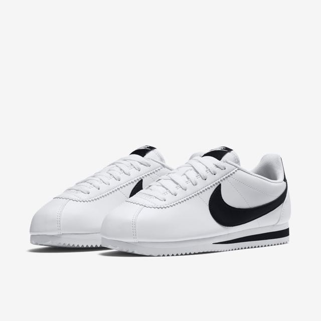 Nike cortez leather black and white Clearance