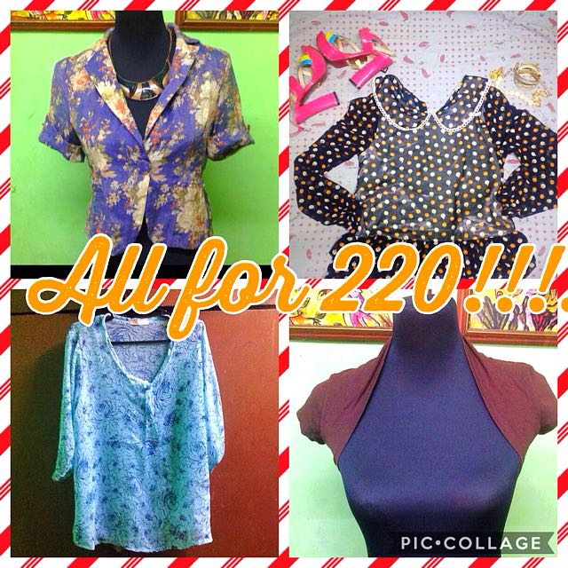 SALE SALE!!! Blouses (Category: Blouses) located in Pasig City. Submitted by prelovedstuffz22 (Listing ID 85039066, Image 1). Description: .
