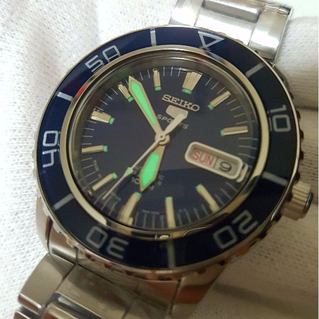 SEIKO 5 SPORTS SNZH53J1 SNZH53J SNZH53 Automatic Silver Blue Men s Watch