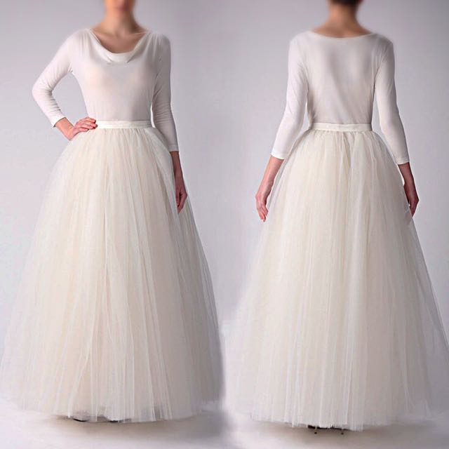 White maxi tutu skirt discount