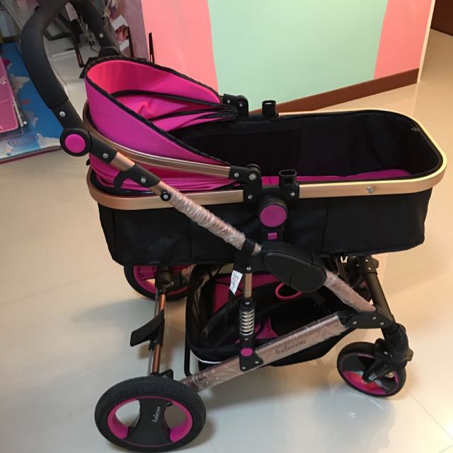 Belecoo stroller pink top