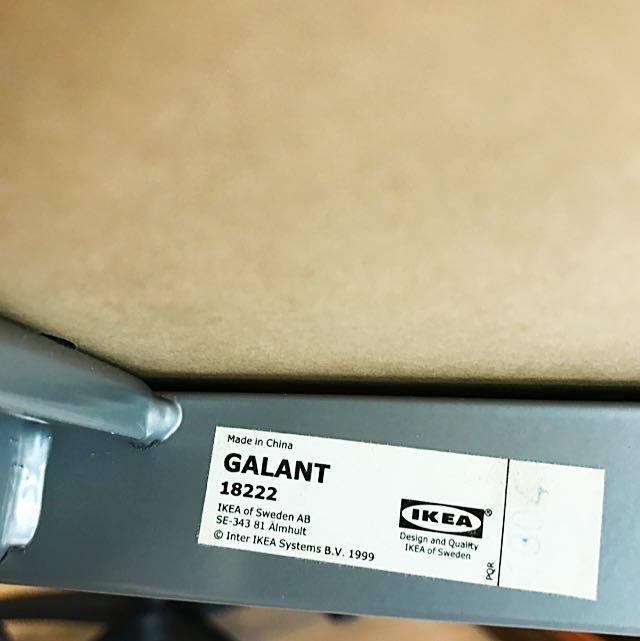 IKEA Black Wooden Top Table / Desk With Galant 18222 Grey Steel ALegs