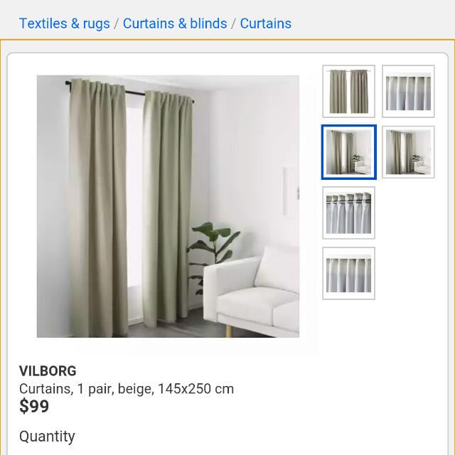 Ikea Vilborg Curtains Almost New Furniture Home Decor On Carousell