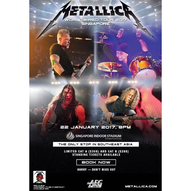 Metallica Concert Ticket Sunday 22nd Jan, Tickets & Vouchers, Event