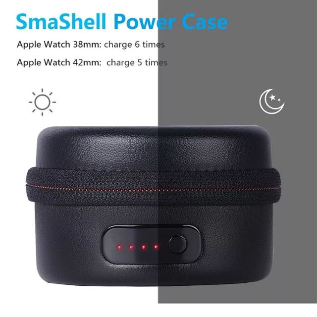 Smatree PU Leather SmaShell A100 Charging Case for Apple Watch Series 1 and 2 Black Mobile Phones Gadgets Mobile Gadget Accessories Other Mobile Gadget Accessories on Carousell