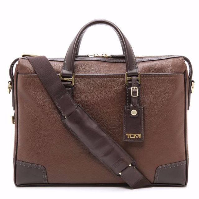 Tumi brown 2025 leather briefcase