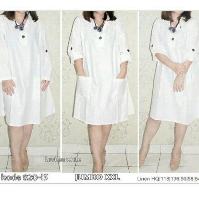 dress putih big size