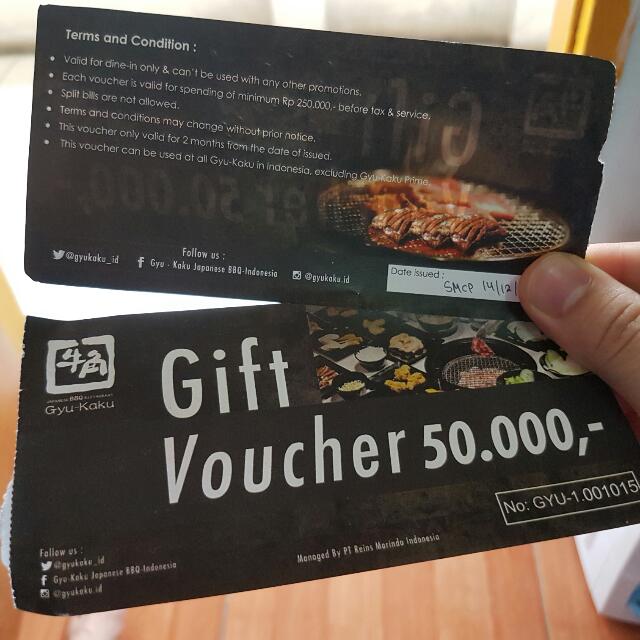 Gift Voucher Gyu-Kaku Bernilai 50 Ribu