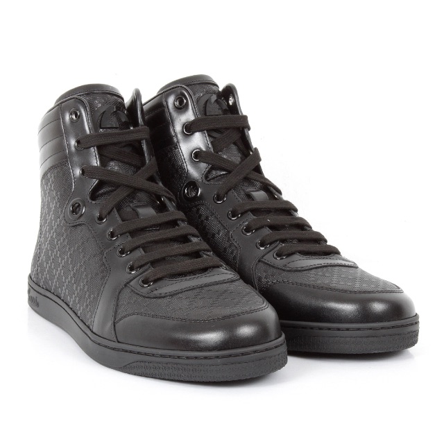 black high top leather