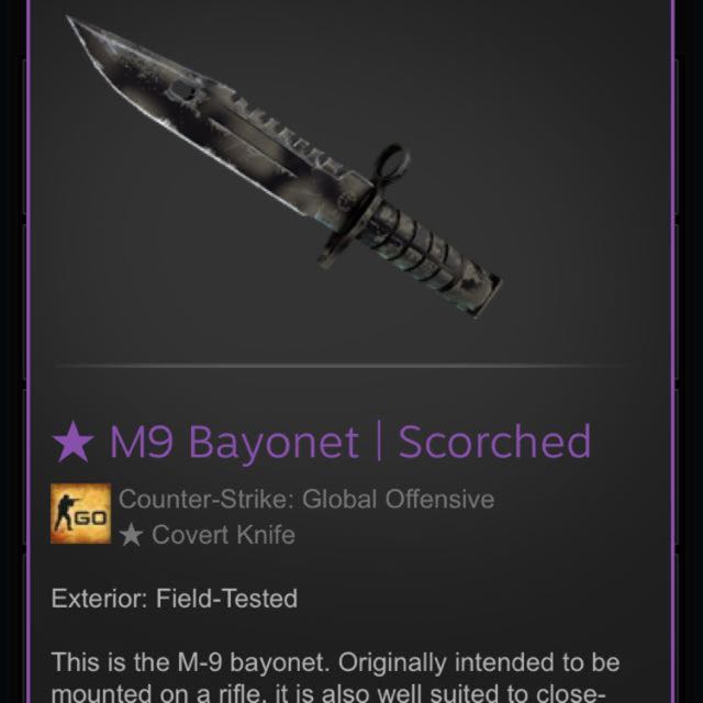 M9 Bayonet Scorched, Video Gaming, Gaming Accessories, Game Gift Cards ...