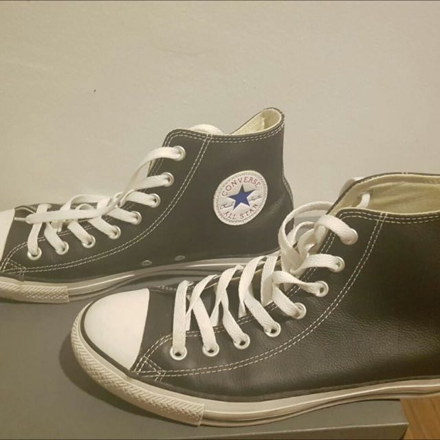 Black Faux Leather Converse Sneakers 