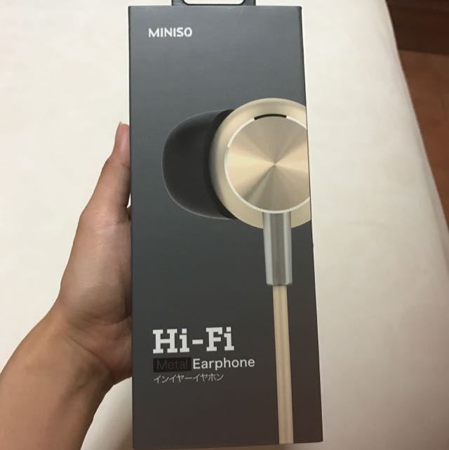 BRAND NEW Miniso Gold In-ear Earphones, Electronics, Audio on Carousell
