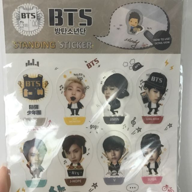 BTS STANDING STICKER (Category: Other Merchandise) located in Singapore. Submitted by clxryy (Listing ID 85647466, Image 1). Description: .