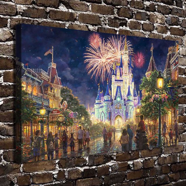 Disneyland Fireworks Castle Canvas Wall Art Print Furniture Home Decor On Carousell