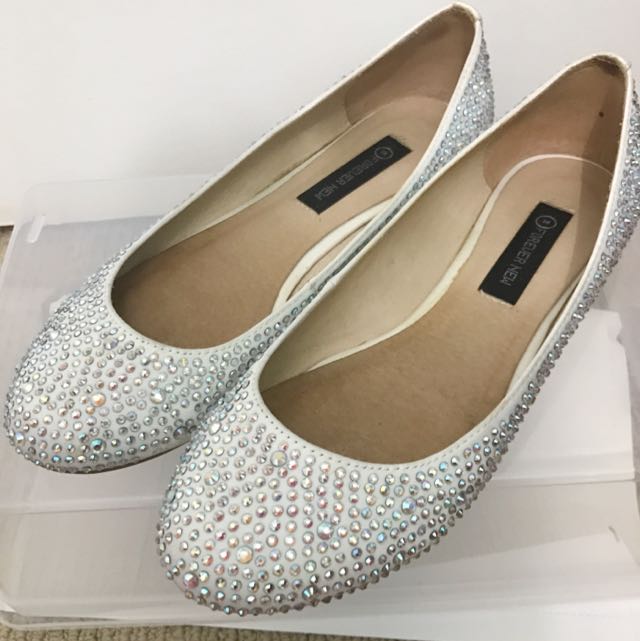 Forever New Bedazzled Flats Size 38 