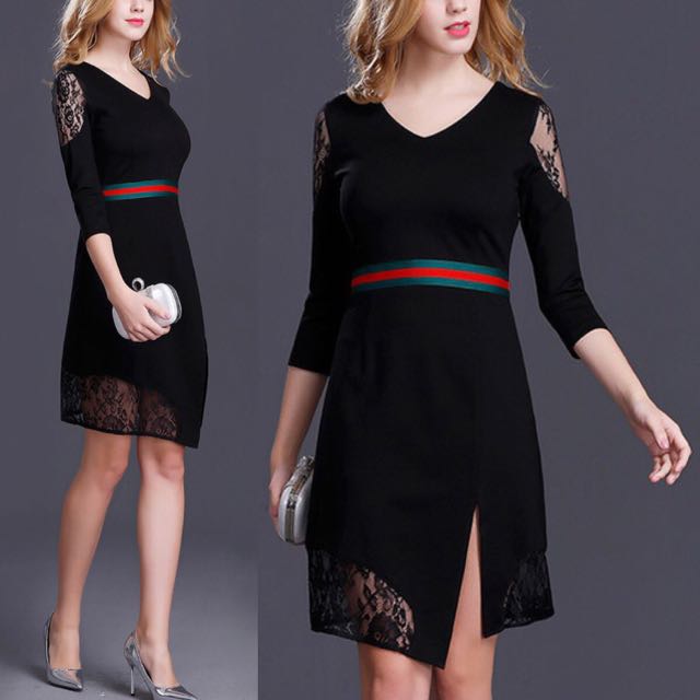 sexy black midi dress