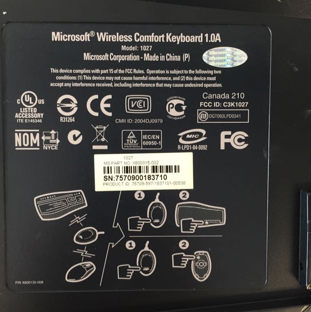 Microsoft Comfort Wireless Keyboard Mouse Combo Electronics