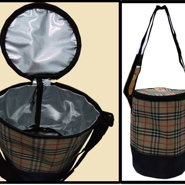 tas travel cooler bag insulated wadah bulat termos box makanan dingin bekal anak wadah organizer penyimpanan modern sekolah les privat piknik kemah