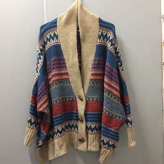 Vintage 闊身針織外套coat