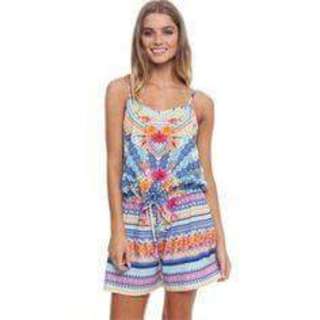INDIKAH Tropical Henna Print Playsuit | Size 10 | RRP $60