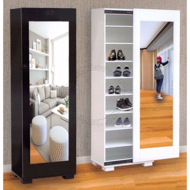 shoe cabinet with mirror door