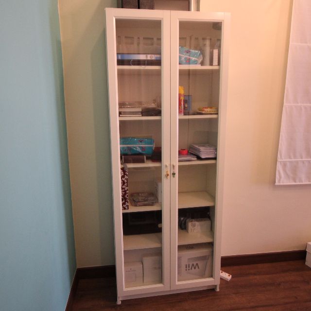 Ikea Book Shelf Deco Shelf With 2 Glass Doors Home Furniture