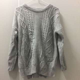 灰色針織毛衣sweater