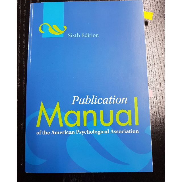 Publication Manual Of The American Psychological Association 6th