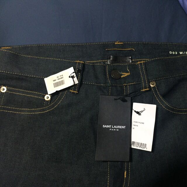 saint laurent raw denim