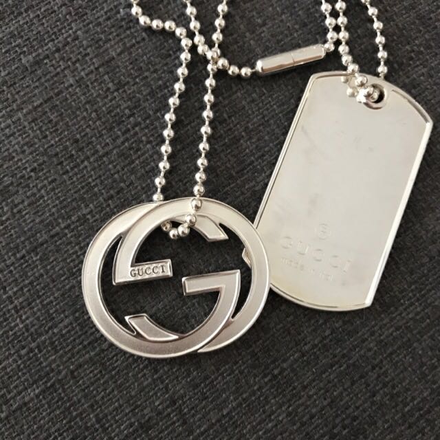 gucci tag necklace