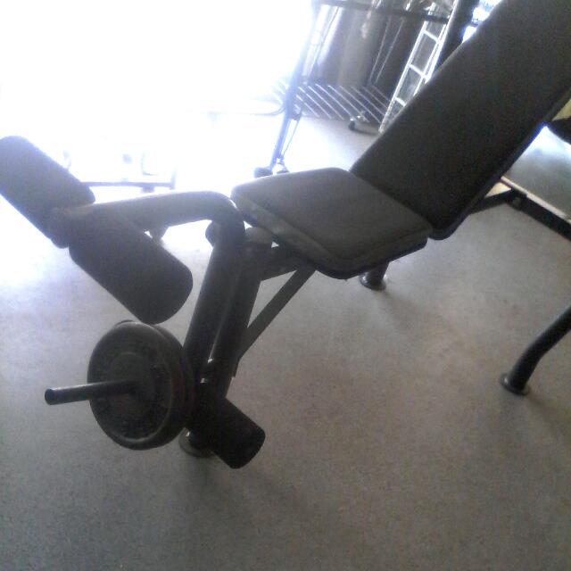 CELSIUS SPORT Weight Bench With 2 10kg Bar Bells Must Go Sports Gym Fitness on Carousell