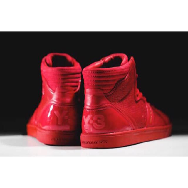 Y3 Ridge Hi Red Trainers