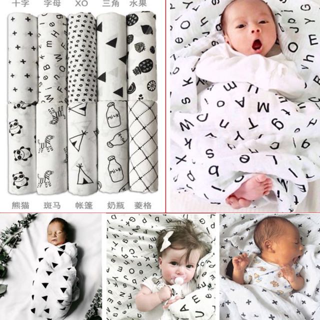 wrapping a baby in a muslin wrap