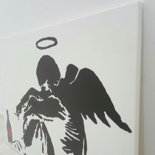 Banksy Replica Painting Drunken Angel Design Craft Art