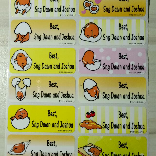 cartoon name stickers singapore