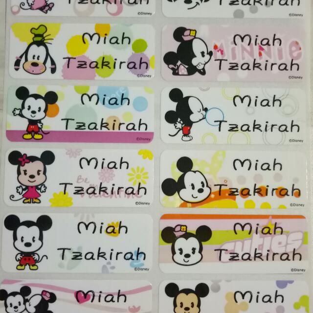 cartoon name stickers singapore