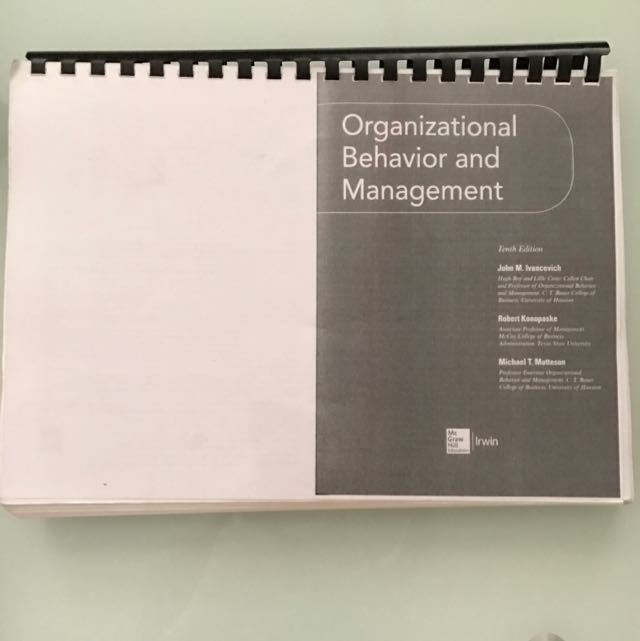 Organisational Behaviour And Management 10th Edition John M